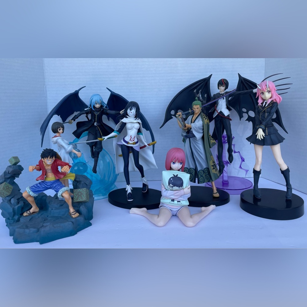 Lot of 7 Various Japanese Manga Anime Characters Figurine Statue